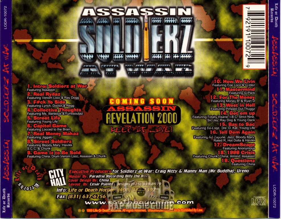 Assassin - Soldierz At War: 1st Press. CD | Rap Music Guide